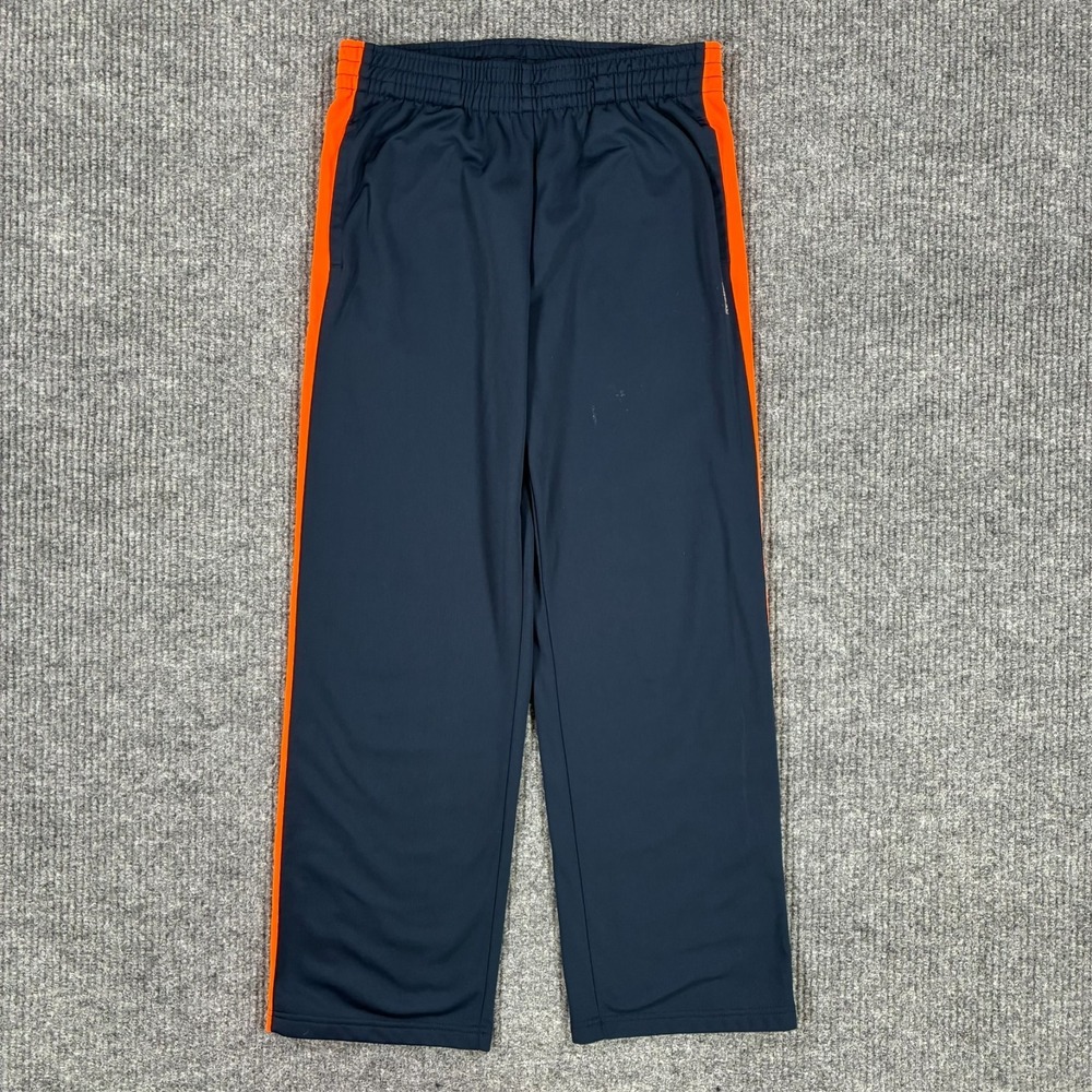 Reebok Track Pants Mens Size XL Navy Blue Orange Pull On Athletic Warm Up Y2K